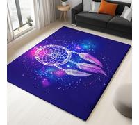 Générique VioletTapis Salon 120 x 170 cm, Rêve Ciel Étoilé Attrape Rêves Lavable en Machine Tapis Antidérapant à Poils Courts - Facile à Entretenir pour Salon Salle à Manger Bureau à Domicile