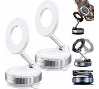Générique Vipbugo Phone Holder, Vipbu 360° Adjustable Vacuum Magnetic Phone Holder, Foldable and Retractable Hands-Free Suction Cup Phones Mount, for Car/Mirror/Gym, Fit for All Smartphones (2*White)