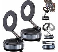 Générique Vipbugo Phone Holder, Vipbu 360° Adjustable Vacuum Magnetic Phone Holder, Foldable and Retractable Hands-Free Suction Cup Phones Mount, for Car/Mirror/Gym, Fit for All Smartphones (2*Black)