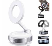 Générique Vipbugo Phone Holder, Vipbu 360° Adjustable Vacuum Magnetic Phone Holder, Foldable and Retractable Hands-Free Suction Cup Phones Mount, for Car/Mirror/Gym, Fit for All Smartphones (1*White)