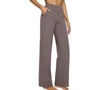 Générique Viralvera Flex Trousers, High Waist Stretch Machine Washable Athletic Pants, Yoga Pants with Pockets for Women (Coffee,TG)