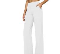 Générique viralvera Flex Trousers, Pants for Women, High Waist Stretch Machine Washable Athletic Pants, Yoga Trousers (White,M)