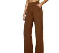Générique viralvera Flex Trousers, Pants for Women, High Waist Stretch Machine Washable Athletic Pants, Yoga Trousers (Dark Brown,S)
