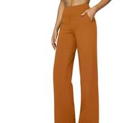 Générique viralvera Flex Trousers, Pants for Women, High Waist Stretch Machine Washable Athletic Pants, Yoga Trousers (Orange,M)