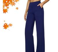 Générique Viralvera Flex Trousers, Viralvera High Waist Stretch Machine Washable Athletic Pants, Yoga Pants with Pockets (M,Dark Blue)