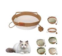Générique Virelapets Woven Rope Cat Basket, 2025 New Virelapets Woven Rope Cat Basket, Cats Toy Basket Suitable for All Cats (Brown,13in)