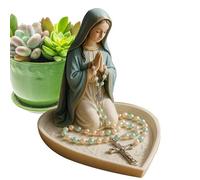 Générique Virgin Mary Rosary Holder, Catholic Decor Stand, Compact Rosary Necklace Display, Resin, Elegant Prayer Accessory, Handcrafted Design, for Desk Room Home Gifting Everyday Settings