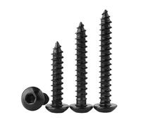 Générique Vis à Six pans Creux Noires M3 M4 M5 M6 Vis à Bois autotaraudeuses à tête Ronde en Acier au Carbone à Capuchon Noir de Niveau 8.8(M6x20(5pcs))