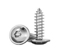 Générique Vis à tête hexagonale à tête Ronde en Acier Inoxydable 304, avec Collier, vis à Bois for Parapluie Champignon(45mm,M6 (10Pcs))