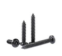 Générique Vis autotaraudeuses à tête Ronde Torx à Six lobes en Acier Inoxydable 304 Noir avec boulons à goupille Vis autotaraudeuses de sécurité antivol(M4.8x25mm 10pcs)