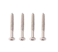 Générique Vis de Fixation du Manche pour Guitare en Métal Argenté, Pack de 4 Pièces, Facile à Installer, Accessoire Guitare Électrique pour Plaque de Cou