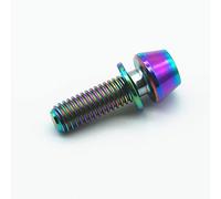Générique Vis en Titane M5 X 16 18 20mm, boulons Coniques en Ti avec rondelle llen, cône à Douille hexagonale for Tige de vélo et 6 pièces Guidon(Multicolor,M5x18mm)