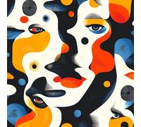 Générique Visage Humain Peinture Papier Peint Épaissir Mat Auto Adhésif 44x1000 cm Résumé Art Meubles Autocollants Amovible Comptoir Contact Papier Stickers Muraux pour Bains Salon Chambre