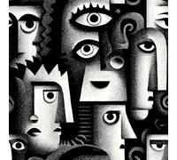 Générique Visage Humain Yeux Papier Peint Épaissir Mat Auto Adhésif 44x500 cm Abstrait Peint à La Main Meubles Autocollants Amovible Comptoir Contact Papier Stickers Muraux pour Bains Salon Chambre