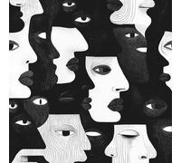 Générique Visage Humain Yeux Papier Peint Épaissir Mat Auto Adhésif 44x600 cm Abstrait Moderne Meubles Autocollants Amovible Comptoir Contact Papier Stickers Muraux pour Bains Salon Chambre