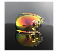 Générique Visière de Casque, Lentille de visière de Casque de Moto Lentille de visière à Bulles Lentille de Remplacement for Bell Bullitt(Gold Red)