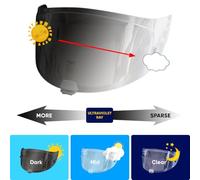 Générique Visière de casque, Visière photochromique for casque moto HJC RPHA 70 RPHA 11, verre anti-UV chromé, noir