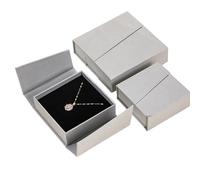Générique Vitrine de bijoux à dessus rabattable, accès facile, boîte de rangement avec joint magnétique pour colliers, boucles d ' oreilles et bagues, boîte en carton