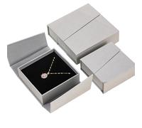 Générique Vitrine de bijoux à dessus rabattable, accès facile, boîte de rangement avec joint magnétique pour colliers, boucles d ' oreilles et bagues, boîte en carton