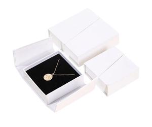 Générique Vitrine de bijoux à dessus rabattable, accès facile, boîte de rangement avec joint magnétique pour colliers, boucles d ' oreilles et bagues, boîte en carton