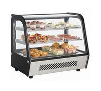 Générique Vitrine Réfrigérée de Comptoir 120 L - Froid Ventilé - 0 / +12°C - Double Vitrage - Inox - Portes Coulissantes Arrière