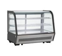 Générique Vitrine Réfrigérée de Comptoir Professionnelle - 160 L - Froid Ventilé - 0 / +12°C - Double Vitrage - Inox