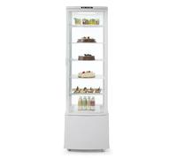 Générique Vitrine Réfrigérée Panoramique 280L - 5 Étagères - Froid Ventilé 0 à +12°C - Double Vitrage & LED - Noir ou Blanc - Idéale Boulangeries, Snacks, Restaurants (Blanc)