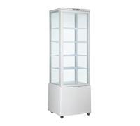 Générique Vitrine Réfrigérée Panoramique Blanche 235L - 4 Faces Vitrées - LED - 0/+12°C