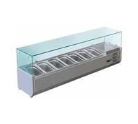 Générique Vitrine Saladette Réfrigérée à Ingrédients 1600 mm - 7 x GN 1/4 - +2°C/+8°C - Inox