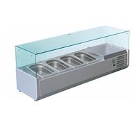 Générique Vitrine Saladette Réfrigérée à Ingrédients 1800 mm - 8 x GN 1/3 - +2°C/+8°C - Inox