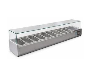 Générique Vitrine Saladette Réfrigérée à Ingrédients 2000 mm - 10 x GN 1/4 - +2°C/+8°C - Inox