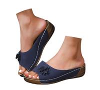 Générique VivaStep Sandales Femmes été Confortable Mules en Cuir pour Femme Sandale Mode Bout Ouvert Chaussure Compensee Plateforme Pantoufles Premium Orthopédiques Sandales Chaussons