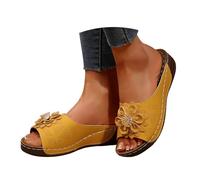 Générique VivaStep Sandales Femmes été Confortable Mules en Cuir pour Femme Sandale Mode Bout Ouvert Chaussure Compensee Plateforme Pantoufles Premium Orthopédiques Sandales Chaussons