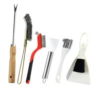 Générique Vogelkäfig Reinigungsbürste - 6-teiliges Set Aus Metall, Holz Und PP, Kotentferner Und Zubehör Für Volieren, Vogelbäder, Wellensittiche, Hamster Kaninchen