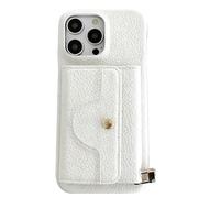 Générique Vogueskin Wallet Case-Premium Leather, Card Holder & Hidden Makeup Mirror, 3-in-1 Wallet Phone Case, for iPhone 17 Pro Max Series (for 14 Pro,White)