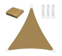 Générique Voile D'ombrage Triangle Imperméable, 3x3x3m 4x4x4m Toile Ombrage UV Protection, Résistant À La Déchirure, Pare Soleil pour Patio Jardin, Terrasse, Extérieur, Balcon(Sand,4.5x4.5x4.5m)