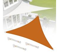 Générique Voile D'ombrage Triangulaire Imperméable, 3x3x3m 4.5x4.5x4.5m 4x4x5.7m, Filet D’Ombrage Extérieur Résistant, Toile Ombrage Résistant À La Déchirure, Toile Solaire Voile(Orange,5x5x5m)