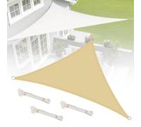Générique Voile D'ombrage Triangulaire Imperméable, 3x3x3m 4.5x4.5x4.5m 4x4x5.7m, Filet D’Ombrage Extérieur Résistant, Toile Ombrage Résistant À La Déchirure, Toile Solaire Voile(Yellow,3x4x5m)