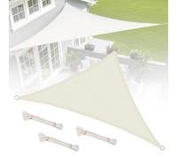 Générique Voile D'ombrage Triangulaire Imperméable, 3x3x3m 4.5x4.5x4.5m 4x4x5.7m, Filet D’Ombrage Extérieur Résistant, Toile Ombrage Résistant À La Déchirure, Toile Solaire Voile(Cream,4.5x4.5x4.5m)