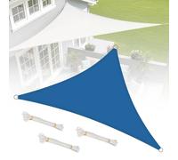 Générique Voile D'ombrage Triangulaire Imperméable, 3x3x3m 4.5x4.5x4.5m 4x4x5.7m, Filet D’Ombrage Extérieur Résistant, Toile Ombrage Résistant À La Déchirure, Toile Solaire Voile(Blue,4x4x4m)