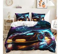 Générique Voiture de Sport Housse de Couette 90x190 Voiture Enfant GarçOn Fille Adulte Parure de Lit 90x190 Courses ExtrêMes Housse de Couette 1 Personne en Microfibre avec Fermeture éClair