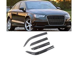 Générique Voiture DéFlecteurs pour pour A3 8P 8V 2004-2019 Auto Fenêtre Latérale Déflecteurs De Vent Visières Noir Pluie Garde Fenêtre Évent Nuances Sombre Fumée Ventvisor VisièRes De FenêTre CôTé(3)