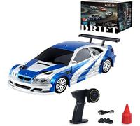 Générique Voiture RC Drift, Voitures RC Drift à l'échelle 1:43, Voiture de Course RC 4WD 2,4 GHz, Voiture de Drift à télécommande à Grande Vitesse de 15 km/h avec lumières LED, pneus de Drift,Bleu