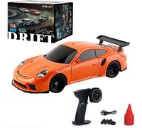 Générique Voiture RC Drift, Voitures RC Drift à l'échelle 1:43, Voiture de Course RC 4WD 2,4 GHz, Voiture de Drift à télécommande à Grande Vitesse de 15 km/h avec lumières LED, pneus de Drift,Orange