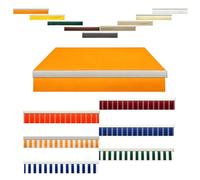 Générique Volant Bord Rectangulaire Droit de Auvent Rechange Extérieur, Toile Polyester Déperlante Remplacement de Lambrequin, Tissu de Cantonnière Plat pour Patio Jardin Balcon(Orange,400cm)