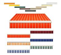 Générique Volant Bord Rectangulaire Droit de Auvent Rechange Extérieur, Toile Polyester Déperlante Remplacement de Lambrequin, Tissu de Cantonnière Plat pour Patio Jardin Balcon(Fine Orange,360cm)