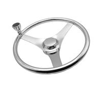 Générique Volant de Bateau Marine Remplacement Barre Yachts Adaptateur Direction Pièces Navigation en Acier Inoxydable Adapté Aux Sorties Bateau Loisirs, 15.5 Po