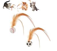 Générique Volants pour Chat - Balle rebondissante pour, Balle de Jeu Interactive Haute élasticité pour, Jouets pour, Mini-Football et Baseball pour Les Jeux de Chat (#2-2)