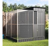 Générique Volière avec Extension argenté 209x203x216 cm Acier,Articles pour Animaux,Articles pour Animaux de Compagnie,Accessoires pour Oiseaux,Cages & perchoirs à Oiseaux,Argent,74.8 KG,3216426