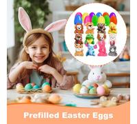 Générique Vorgefüllte Ostereier - Gefüllte Eier mit Spielzeug | Tierplüsch Korbfüller | Ausgestopfte Tiere für Kinder Jagdspiele Klassenzimmer Preise Party Favor Vorräte